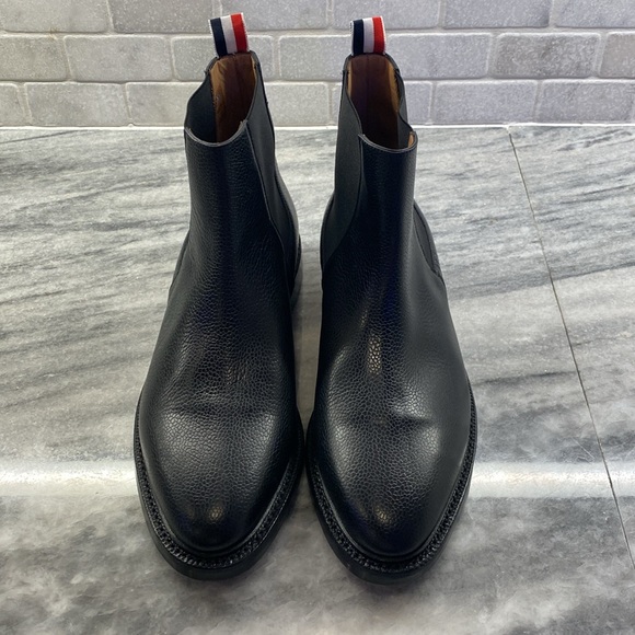Thom Browne Stunning Leather Black Dress Boots Size 12. New In Box - Picture 2 of 11